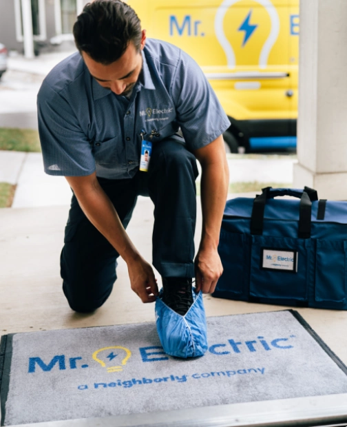 MRE Electrician at doorstep.